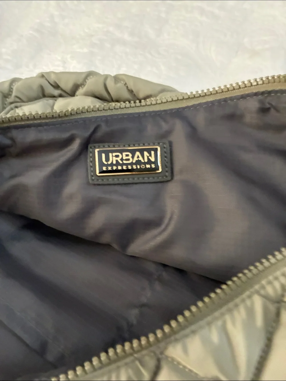 Urban Expressions Quilted Shoulder Bag in Sage Green